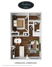 1 Bedroom 1 Bathroom 110 floor plan